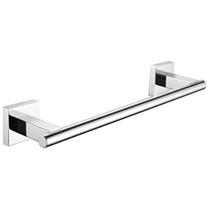 Hand Towel Bar 14", Suyar SUS304 Stainless Steel Shower Towel Holder, Bathroom Kitchen Closet Cabinet Washcloth Rack Wall Mounted, Polished Chrom