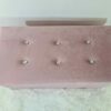 Soft Velvet Diamante Ottoman Folding Storage Box Footstool Seat 2size (blush pink, 38x76x38cm)