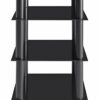 Ttap HiFi/Audio Rack/TV Stand and Entertainment Media Unit / 600mm Wide with 4 Black Glass Shelves