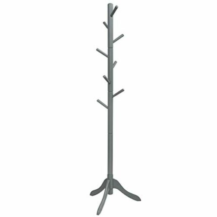 Tangkula Wooden Tree Coat Rack Freestanding, Entryway Coat Stand with 8 Hooks, Height Adjustable Coat Tree, Coat Hanger Stand for Home Office Hal