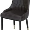 dining chair Kitchen Dining Room Furniture Chairs Kitchen Dining Chairs Modern PU Leather High Back Padded Soft Seat Chair Metal Legs Living Room