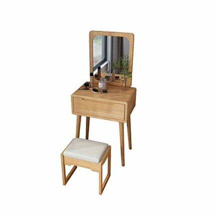 BVDSG Solid Wood Dressing Table Small Apartment Minimalist Dresser for Bedroom Single Dressing Table Storage Cabinet