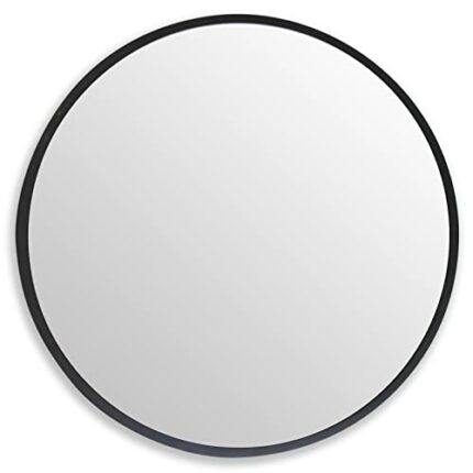 ZENMAG Round Wall Mirror, 30" Metal Framed Round Mirror, Large Bathroom Mirror, Decorative Large Black Round Wall Mirror for Living Room, Bedroom