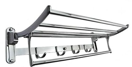 FVRTFT Stainless Steel Wall Mounted Bathroom Towel Rack Brushed Towel Shelf Towel Holder Hotel Rail Shelf Storage Holder