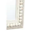 Boho Mirrors for Wall Decor with Beaded Border 24", Hanging Farmhouse Distressed White Bathroom Mirrors for Vanity, Large Rustic Wood Frame Recta