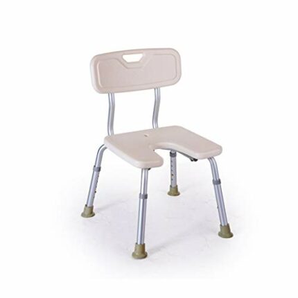 CHEWO Bath Stools,Shower Stool Disabled/Elderly/Pregnant Women/Bath Seat Free Telesu-Shaped Panel High Back Armrest Bathroom Stool