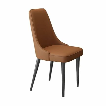WALNUT Pu Leather Dining Chair Simple Leisure Chair Back Stool Dining Chair with Armrests Home Furniture