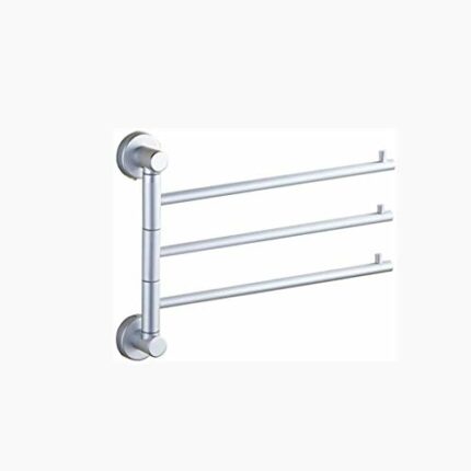 DINGZZ Swivel Towel Bar Stainless Steel 3-Arm Bathroom Swing Hanger Towel Holder Storage Organizer Space Saving Wall Mount Brushed Finish