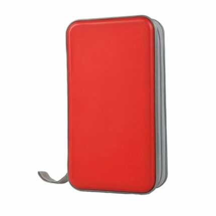 Storage bagCD Holder CD Case Wallet DVD Binder DVD Organizer Storage Bag Hard Plastic 80 Capacity Portable Red