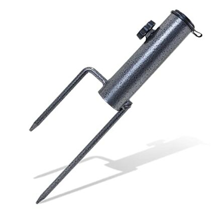 Betinyar Umbrella Steel Anchor, Beach Umbrella Metal Ground Grass Screw Holder Stands with 2 Spikes, Suitable for Beach, Garden, Lawn Yard, Fishi