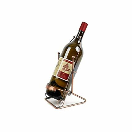 KXDCZ Iron Wine Rack- Freestanding Wrought Iron Swing Tabletop Wine Rack, Single Bottle Wine Display Rack Wine Bottle Storage Locker Restaurant B