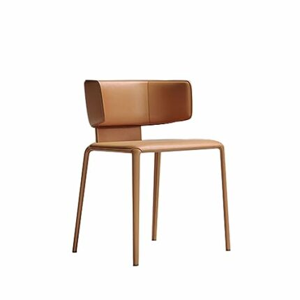 WALNUT Metal Dining Chairs Design Adults Relaxing Chair Ergonomic Soft Backrest Furniture (Color : D, Size : Light Grey)