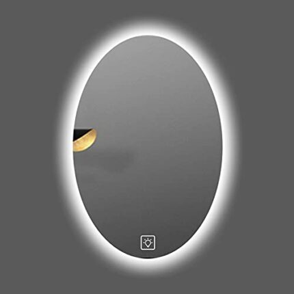 SkiPdr Led Bathroom Wallmounted Bathroom Bathroom Makeup Wall Hanging with Light, Bathroom Mirror Highdefinition Antifog Lightemitting Mirror, Bw