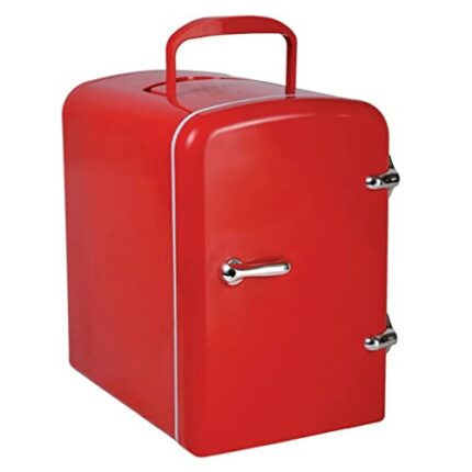 SDFGH Car Fridge 4L Mini Refrigerator Fruit Drink Cooler and Heater Food Freezer for Travel Energy Save Electrical Appliances (Color : Rosso, Siz