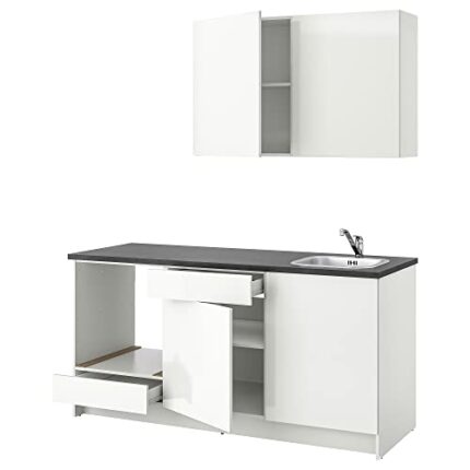 Ikea KNOXHULT kitchen, 180x61x220 cm, high-gloss white