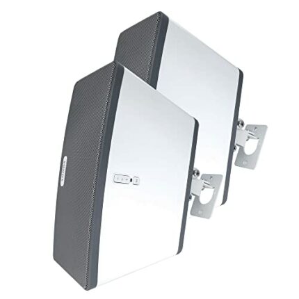 Play 3 Wall Mount White Pair Compatible with Sonos Play:3 Only, Twin Pack, Adjustable Swivel & Tilt Mechanism, 2 Mounting Brackets Includes All F