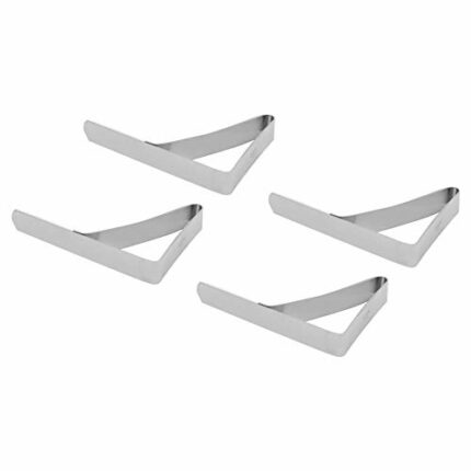 Wifehelper 4pcs Table Cloth Clips Large Cover Stainless Steel Anti Slip Tablecloth Holder Clamps for Families Parties Picnics 10.5*7cm