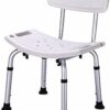 Bath Stools,Shower Stool Bath Chair Bathroom Seat - Lightweight Aluminum - Portable - with Backrest - Adjustable Height 6 Speed Positions Elderly