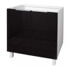 Berlioz Creations CP8BG 2 door kitchen base cabinet High Gloss Grey 80 x 52 x 83 cm