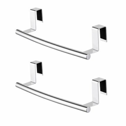 KES Over Door Towel Rail Kitchen Hand Towel Holder for Cupboard Door SUS304 Stainless Steel Towel Holder Polished Finish 2 Pack, KTH200S26-P2