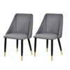 dining chair Kitchen Dining Room Furniture Chairs Set Of 2 Dining Chairs Matte Leather Upholstered Accent Chairs Modern Living Room Side Chairs f