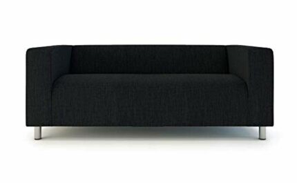 TLY Klippan Loveseat Cover 2 Seater Sofa Cover For Ikea Klippan Sofa Slipcover Snug Fit-Black