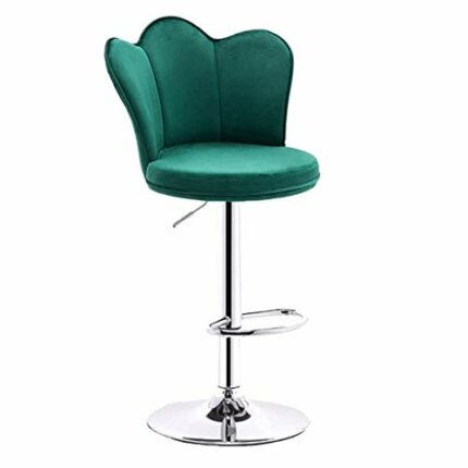 SDFGH Height Swivel Barstool in Faux Leather and Brushed Stainless Steel Finish