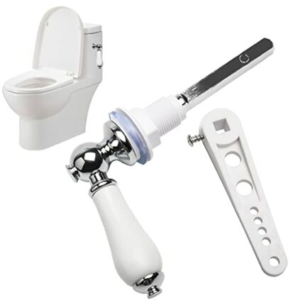 Ceramic Toilet Flush Handle, Toilet Handles Flush Lever Traditional Victorian Style Toilet Handle Replacement Kit Chrome Plated Metal Handle for
