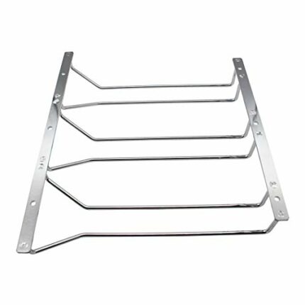 Abcsea 24 cm Wine Glass Holder Rack, Chrome Wine Glass Holders Hanging Under Shelf, 1 Piece (3 Rows)