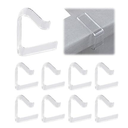 BEIIEB 8 pcs Transparent Tablecloth Clips, Plastic Tablecloth Fixing Clips, Household Anti-slip Fixer, suitable for 3.5-5cm Office Thickness, sui