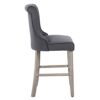 PS Global Clara Barstool Plush Velvet Upholstery With Washed Wooden Oak leg Upholstered for Breakfast Counter, Kitchen Island Home Barstool, Comf