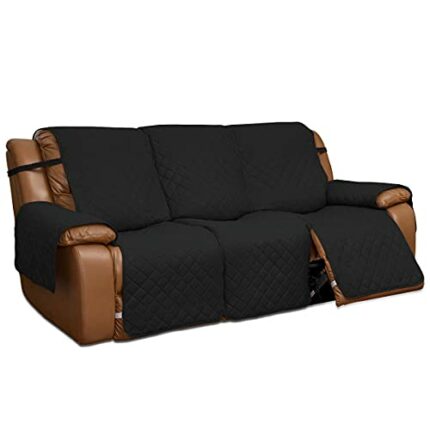 Easy-Going Recliner Sofa Cover, Reversible Couch Cover for 3 Seat Recliner, Split Sofa Cover for Each Seat, Furniture Protector with Elastic Stra