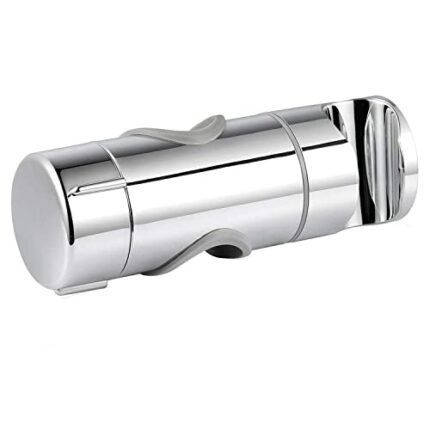 Joyoldelf Shower head holder, Adjustable ABS Replacement Hand Shower Bracket Shower Rail Head Slider Clamp Holder Bracket, Chrome Plated (19-25MM