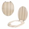 Anika 92499 Marble Effect Toilet Seat Anti Bacterial Coating Chrome Hinges, 43cm x 37.5cm