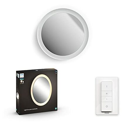Philips Hue Adore White Ambience Smart Bathroom Mirror Wall Light LED [White] with Dimmer Switch, with Bluetooth, Works with Alexa, Google Assist