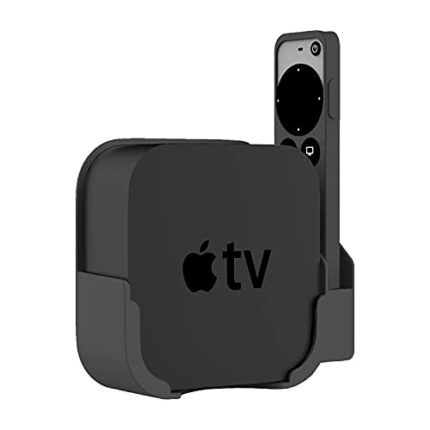 HeyMoonTong Apple TV Mount Compatible with All Apple TVs - Wall Mount Bracket with Remote Holder Fits for All Apple TV 4K / HD (2022 & 2021), wit