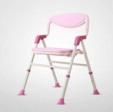 Bath Stools,Adjustable Height Bath and Shower Chair Folding Safety Non-Slip Bathroom Chair Tub Shower Seat, Pink
