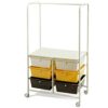 BHVXW 6 Drawer Rolling Storage Cart Hanging Bar Office Dining Room Kitchen Handle Dining Cart (Color : Svart, Size : 1pcs)