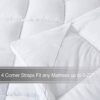 SUFUEE Mattress Topper Small Double 5cm Thick White, Quilted Microfibre Soft, Hypoallergenic with 4 Elasticized Corner Straps - Size SMALL Double