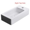 Durovin Bathrooms Small Cloakroom Basin - Wall Mounted Basin - Rectangular Countertop Basin - One Right Hand Tap Hole- 370 x 180 x 90mm (WxDxH)