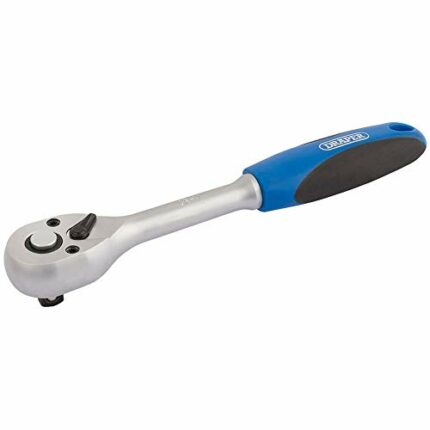 Draper 16428 72 Tooth Square Drive Reversible Soft Grip Ratchets 3/8" Length , Blue