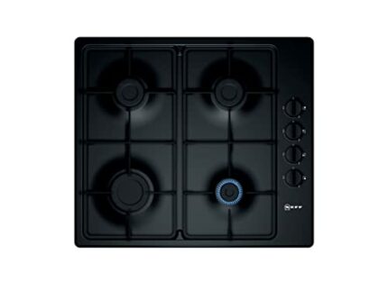 NEFF N30 T26BR46S0 Gas hob, 60cm, with Sword Dials and Cast Iron Pan Supports, Black, Built in