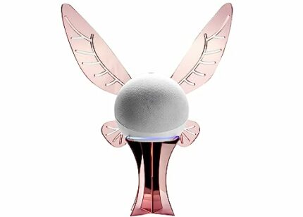 Splin Table Stand Holder Compatible with Alexa Smart Speaker Echo Dot (4th gen) -Amazon- EchoFairy 2022 (Pink Rainbow)