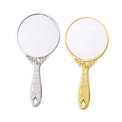 LIFKOME 2pcs Vanity Mirror Travel Set Women’s Purses Makeup Vanity Mirror Vintage Handheld Mirror Makeup Set for Women Vintage Mirror Makeup Mirr