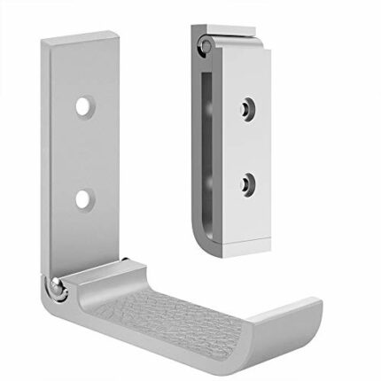 Geekria Foldable Wall Mount Headphones Holder, Headset Wall Hanger, Aluminum Wall Mount Hook, Hold Up to 1KG with 3M Tape, 20KG with Screws, Stan