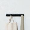 Umbra Modern, Simple and Space-Saving Rack with 5 Movable Hooks for Jackets, Coats, Scarves, Handbags and Mor, Wood/ABS, Black, 5 Haken