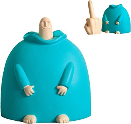 Kavach Smiling Middle Funny Finger Table Decoration to Make People Smile (Blue)