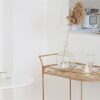 BHVXW Homestay Dormitory Rattan Kitchen Island Simple Restaurant Balcony Double Layer Cart Coffee Shop Storage Trolley