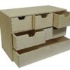 COLLECTOR Wooden World 5 Drawer Plain Wooden Storage Box Chest Cupboard Decoupage Solid Wood Jewellery Chest