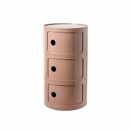 Qvo Modern Simple White Circular Creative Small Cabinet Mini Simple Side Cabinet Nordic Ins Internet Celebrity Bedside Table(Size:3 layers,Color: